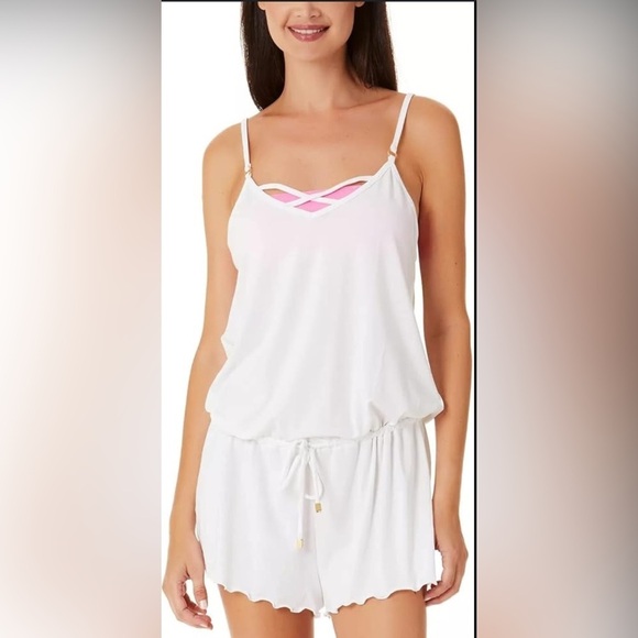 California Waves Other - California Waves White Swim Coverup with Criss-Cross Detail